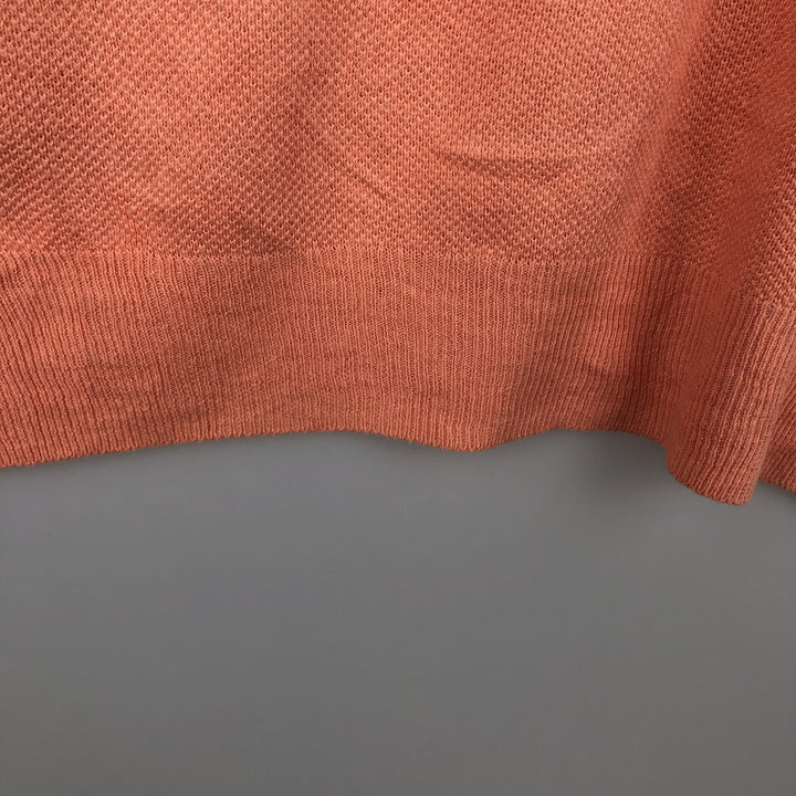 Brooks Brothers 346 V-neck Linen x Cotton Knit Sweater, Men's Size L (approx.) linen coral Vintage Second Hand