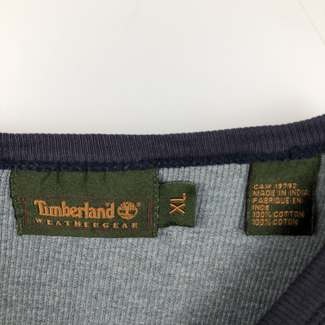 90s-00'S Timberland V-neck cotton knit sweater, men's size XL, vintage. cotton gray type Vintage Second Hand