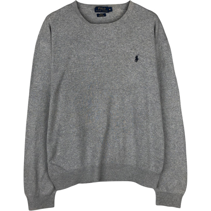 Ralph Lauren POLO RALPH LAUREN SLIM FIT PIMA COTTON V-neck Pima Cotton Knit Sweater (Men's XL equivalent) Pima Cotton gray type Vintage Second Hand
