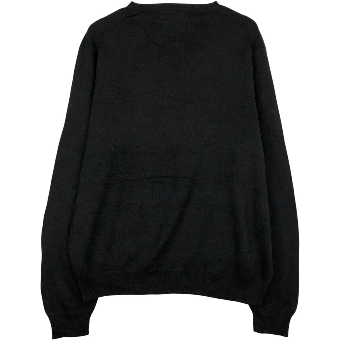 Ralph Lauren POLO by Ralph Lauren V-neck Pima cotton knit sweater, men's size L cotton black type Vintage Second Hand