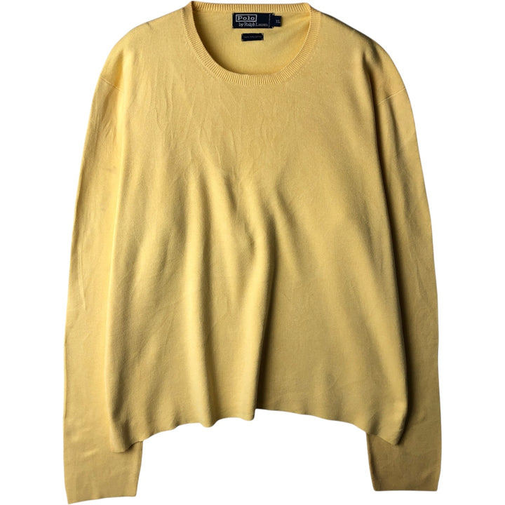 Ralph Lauren POLO by Ralph Lauren Pima Cotton Knit Sweater, Men's XL Pima Cotton yellow type Vintage Second Hand