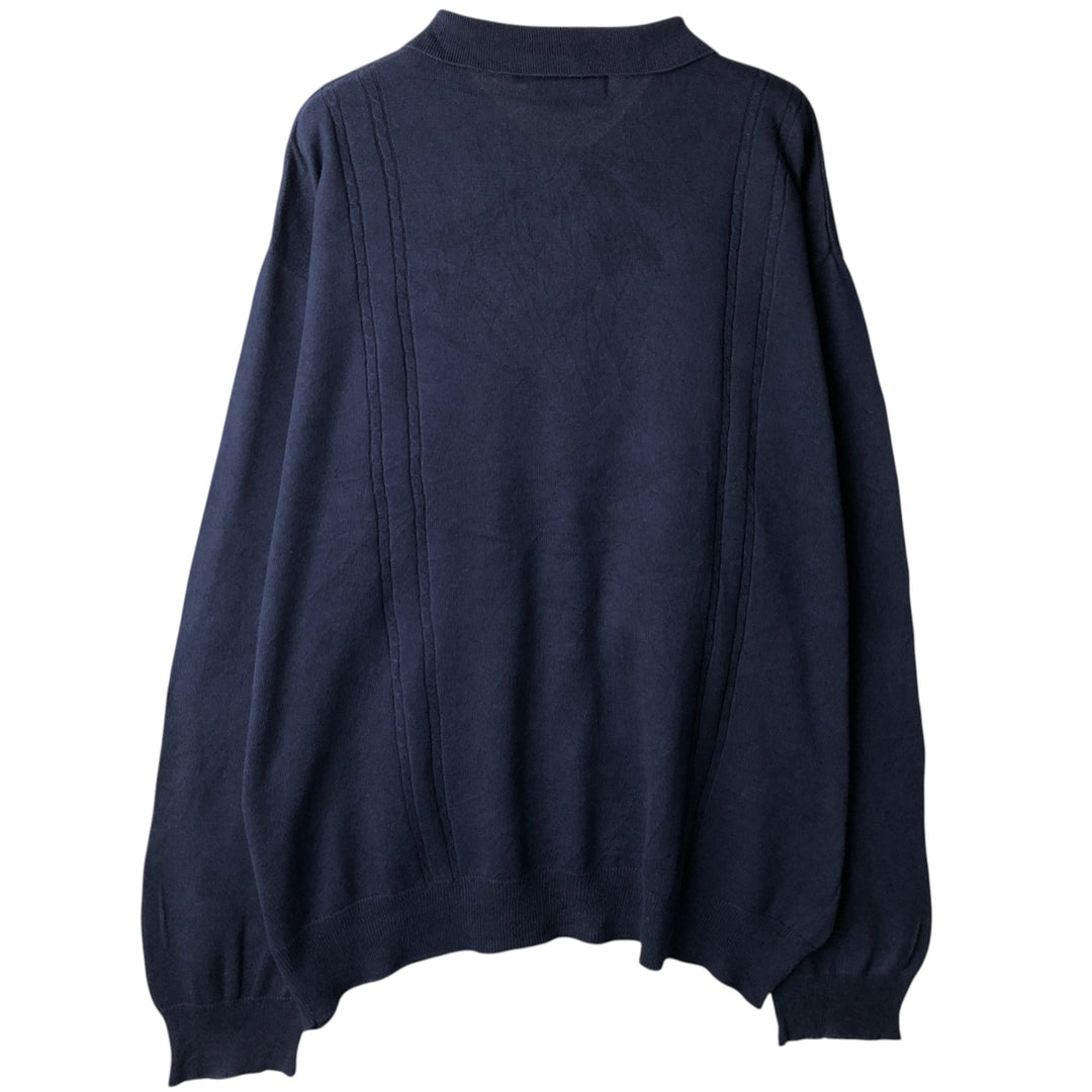 Ralph Lauren CHAPS Polo Knit Sweater, Men's XXL (approx.) cotton navy blue type Vintage Second Hand