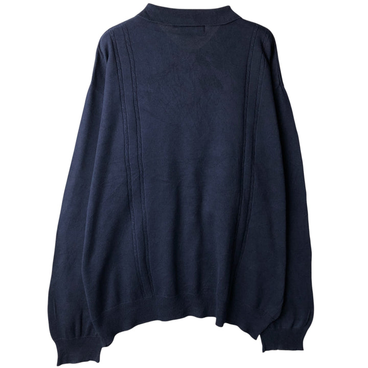 Ralph Lauren CHAPS Polo Knit Sweater, Men's XXL (approx.) cotton navy blue type Vintage Second Hand