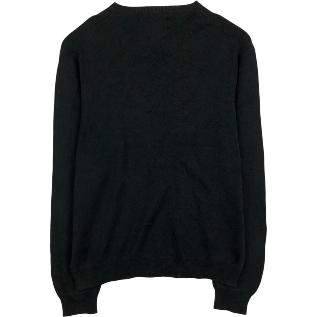 Ralph Lauren POLO by Ralph Lauren V-neck Pima cotton knit sweater, men's size M Pima Cotton black type Vintage Second Hand