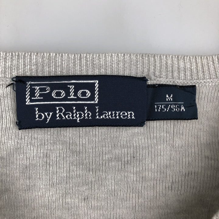 Ralph Lauren POLO by Ralph Lauren V-neck Pima cotton knit sweater, men's size M Pima Cotton white type Vintage Second Hand
