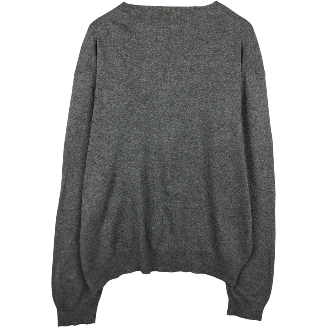 Ralph Lauren POLO by Ralph Lauren V-neck Pima cotton knit sweater, men's size XL Pima Cotton gray type Vintage Second Hand