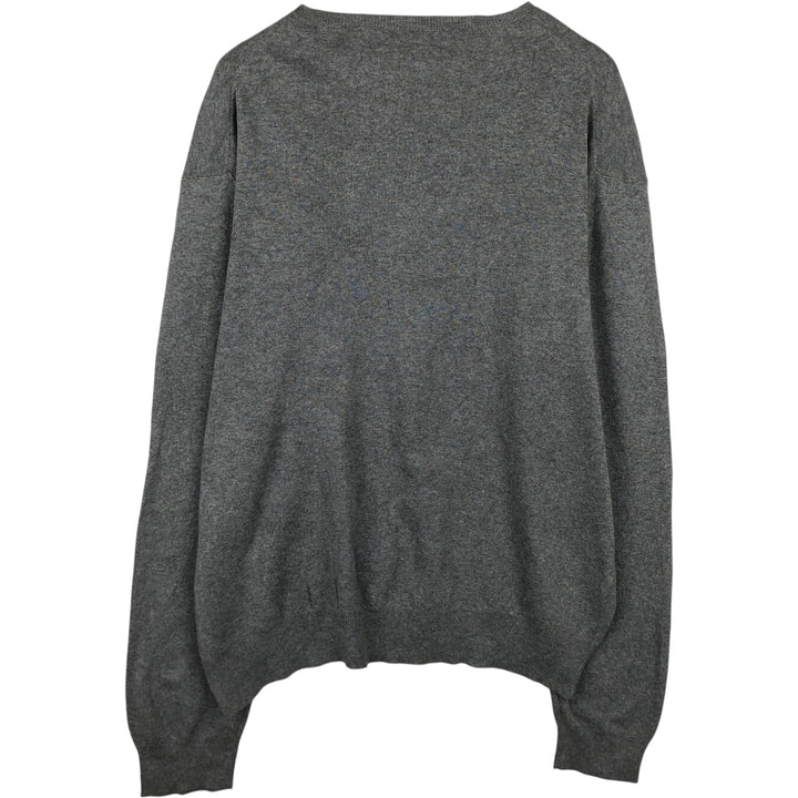 Ralph Lauren POLO by Ralph Lauren V-neck Pima cotton knit sweater, men's size XL Pima Cotton gray type Vintage Second Hand