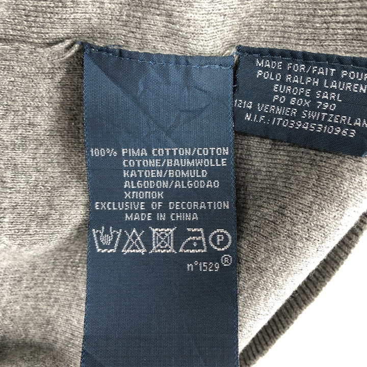 Ralph Lauren POLO by Ralph Lauren V-neck Pima cotton knit sweater, men's size XL Pima Cotton gray type Vintage Second Hand