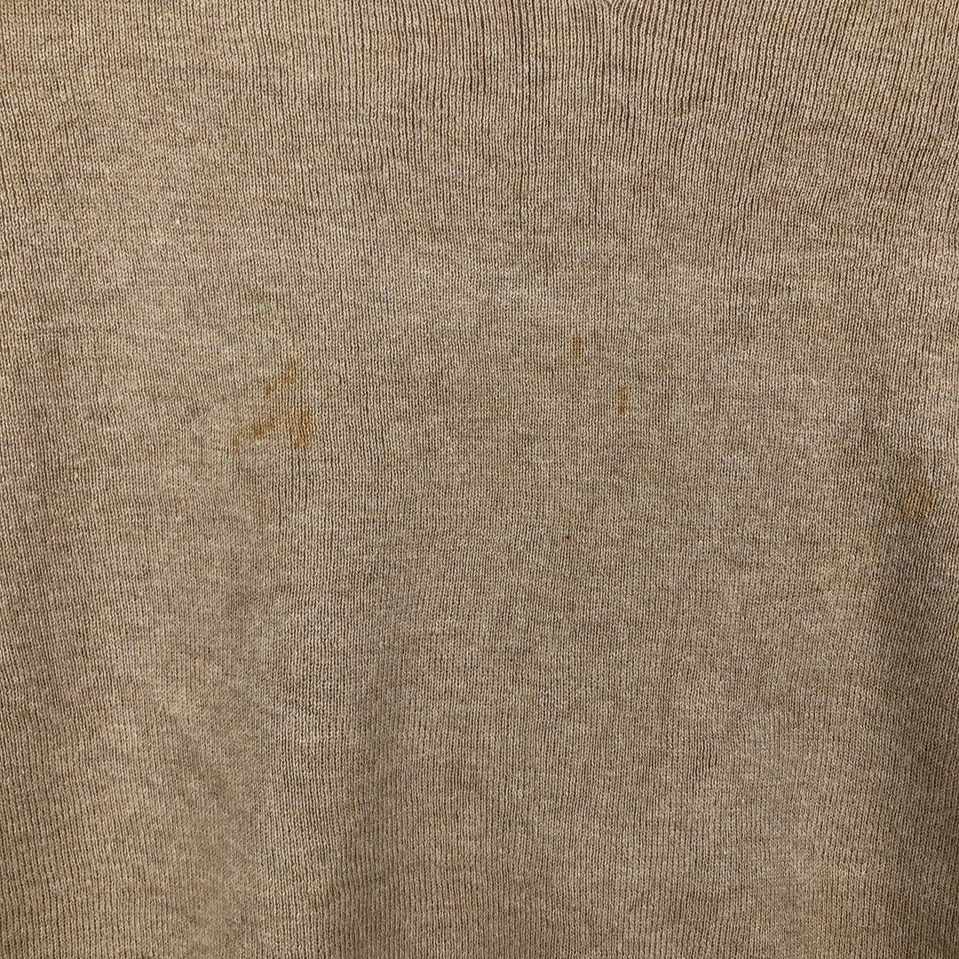 Ralph Lauren POLO by Ralph Lauren V-neck Pima cotton knit sweater, men's size M Pima Cotton beige type brown Vintage Second Hand
