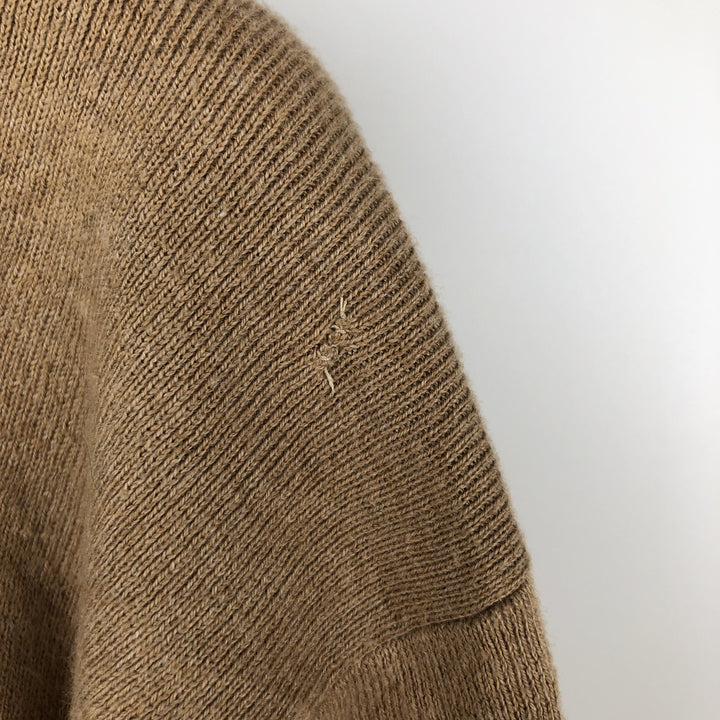 Ralph Lauren POLO by Ralph Lauren V-neck Pima cotton knit sweater, men's size M Pima Cotton beige type brown Vintage Second Hand