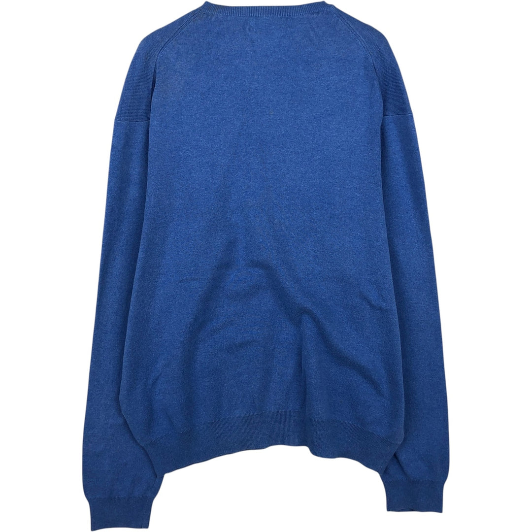 Ralph Lauren POLO RALPH LAUREN V-neck Pima cotton knit sweater, men's size L Pima Cotton blue type Vintage Second Hand
