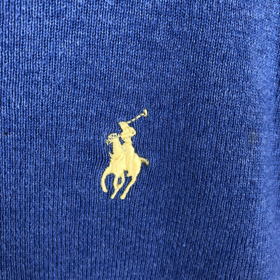 Ralph Lauren POLO RALPH LAUREN V-neck Pima cotton knit sweater, men's size L Pima Cotton blue type Vintage Second Hand