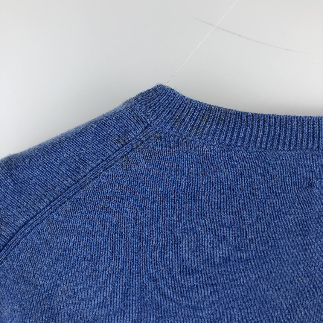 Ralph Lauren POLO RALPH LAUREN V-neck Pima cotton knit sweater, men's size L Pima Cotton blue type Vintage Second Hand