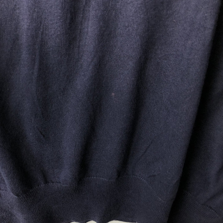 Ralph Lauren POLO RALPH LAUREN PIMA COTTON V-neck knit sweater, men's size S (approx.) Pima Cotton navy blue type Vintage Second Hand
