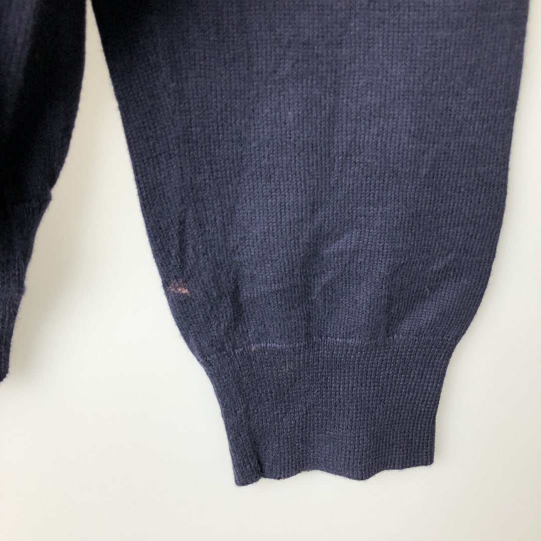 Ralph Lauren POLO RALPH LAUREN PIMA COTTON V-neck knit sweater, men's size S (approx.) Pima Cotton navy blue type Vintage Second Hand
