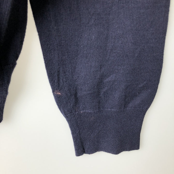 Ralph Lauren POLO RALPH LAUREN PIMA COTTON V-neck knit sweater, men's size S (approx.) Pima Cotton navy blue type Vintage Second Hand