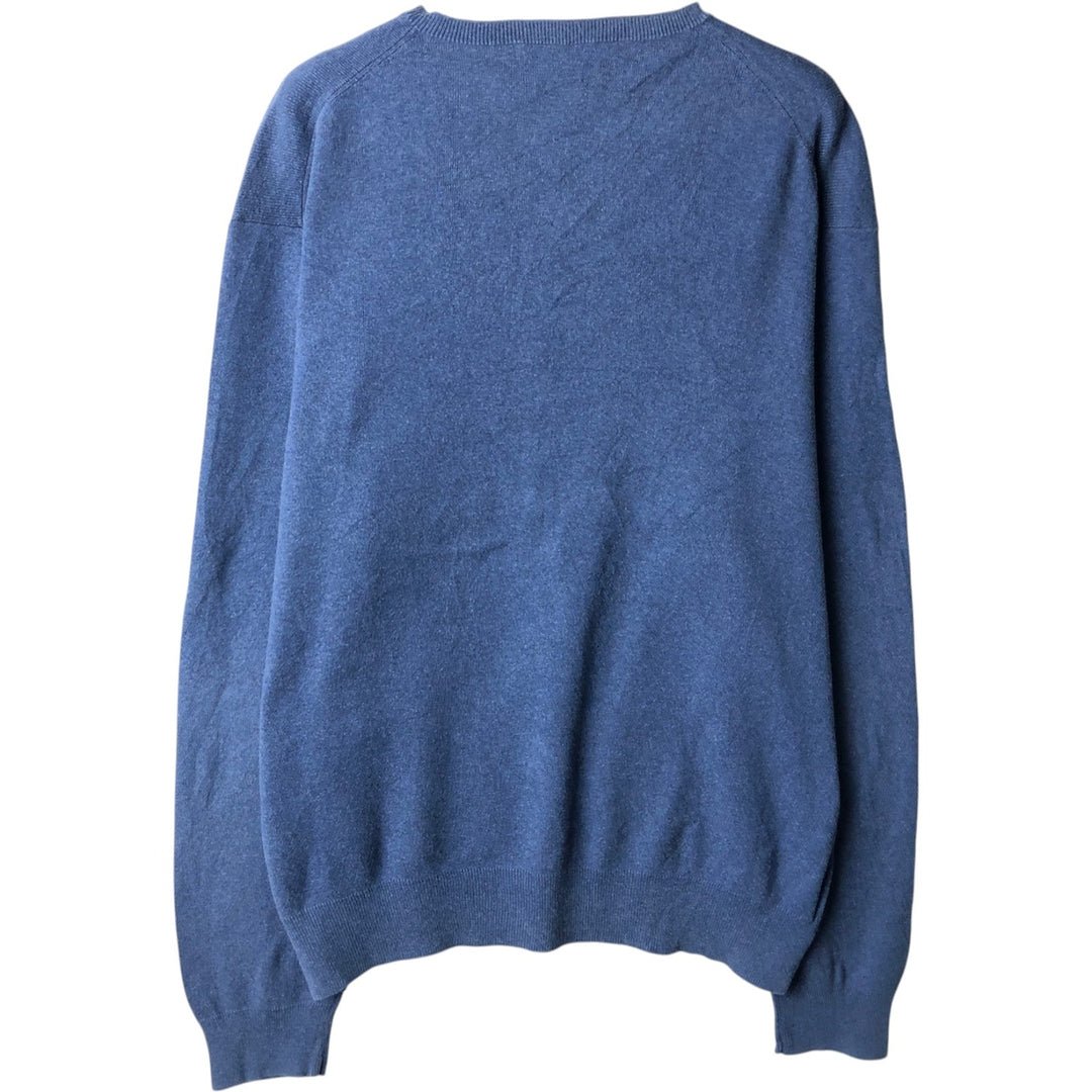 Ralph Lauren POLO RALPH LAUREN PIMA COTTON V-neck Pima cotton knit sweater, men's size L Pima Cotton blue type Vintage Second Hand
