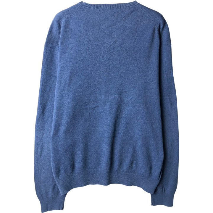 Ralph Lauren POLO RALPH LAUREN PIMA COTTON V-neck Pima cotton knit sweater, men's size L Pima Cotton blue type Vintage Second Hand