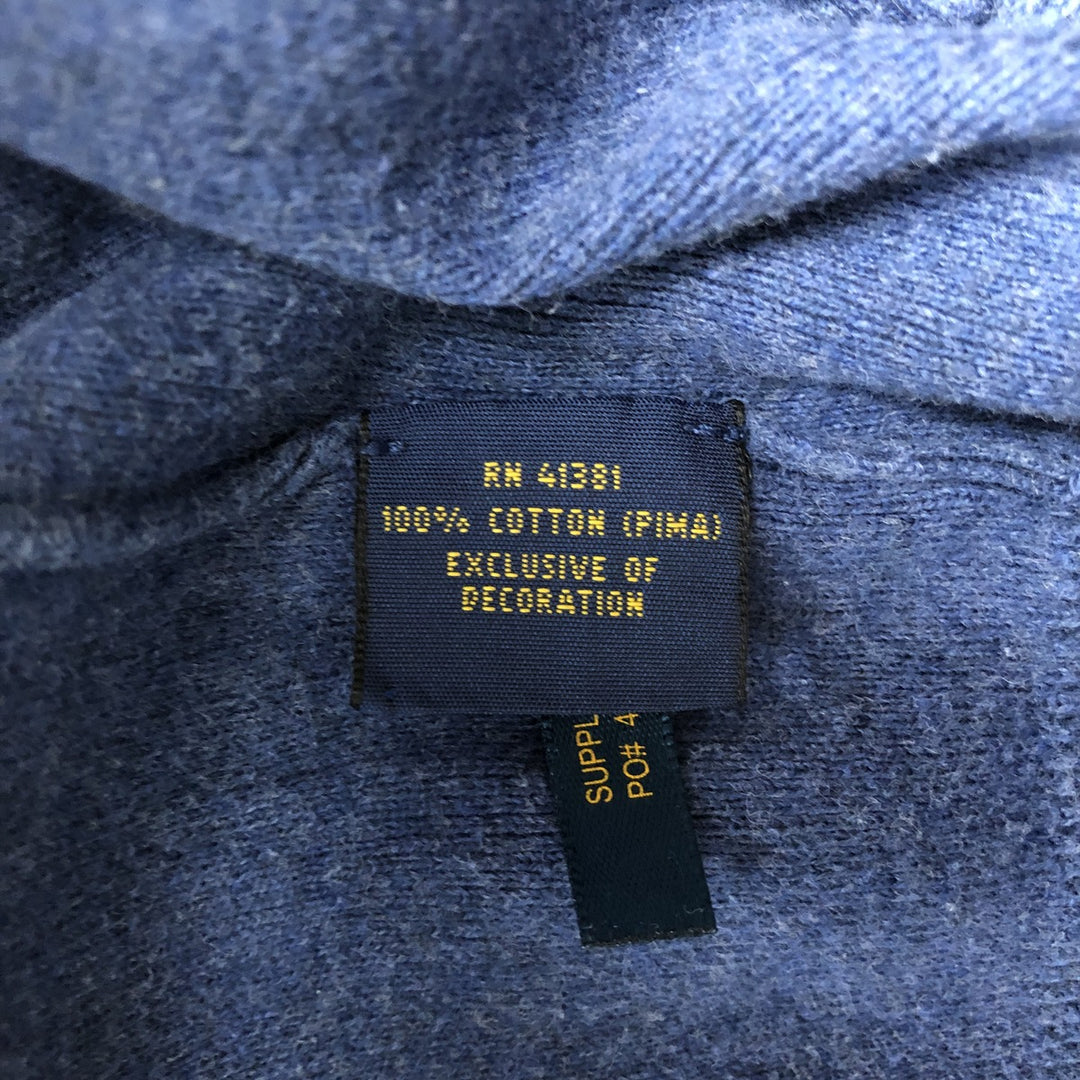 Ralph Lauren POLO RALPH LAUREN PIMA COTTON V-neck Pima cotton knit sweater, men's size L Pima Cotton blue type Vintage Second Hand