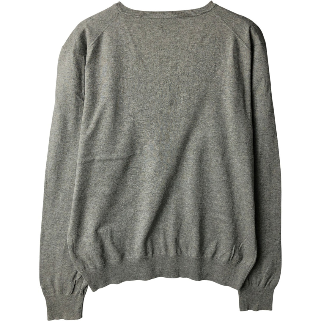 Ralph Lauren POLO RALPH LAUREN PIMA COTTON V-neck Pima cotton knit sweater, men's size L Pima Cotton gray type Vintage Second Hand