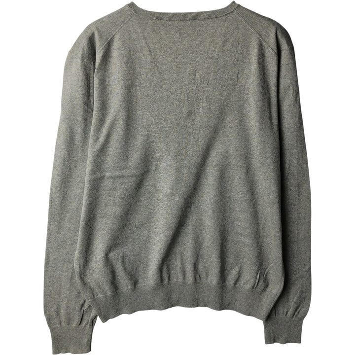 Ralph Lauren POLO RALPH LAUREN PIMA COTTON V-neck Pima cotton knit sweater, men's size L Pima Cotton gray type Vintage Second Hand