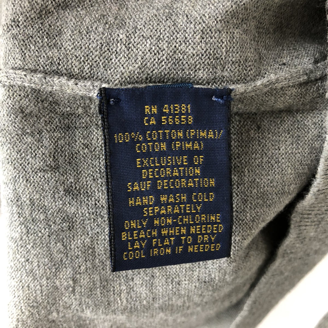 Ralph Lauren POLO RALPH LAUREN PIMA COTTON V-neck Pima cotton knit sweater, men's size L Pima Cotton gray type Vintage Second Hand