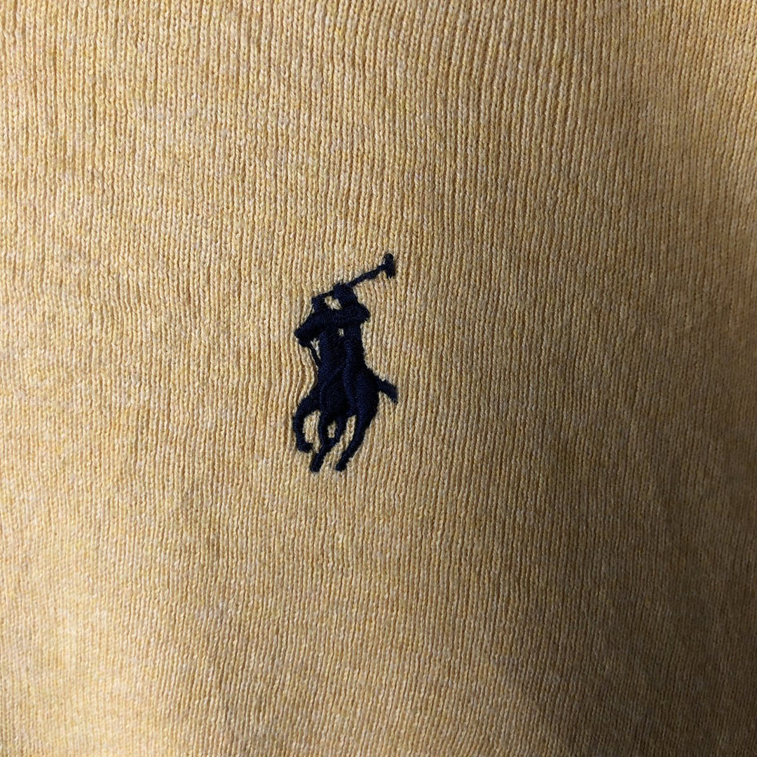 Ralph Lauren POLO by Ralph Lauren V-neck Pima cotton knit sweater, men's size XL Pima Cotton yellow type Vintage Second Hand