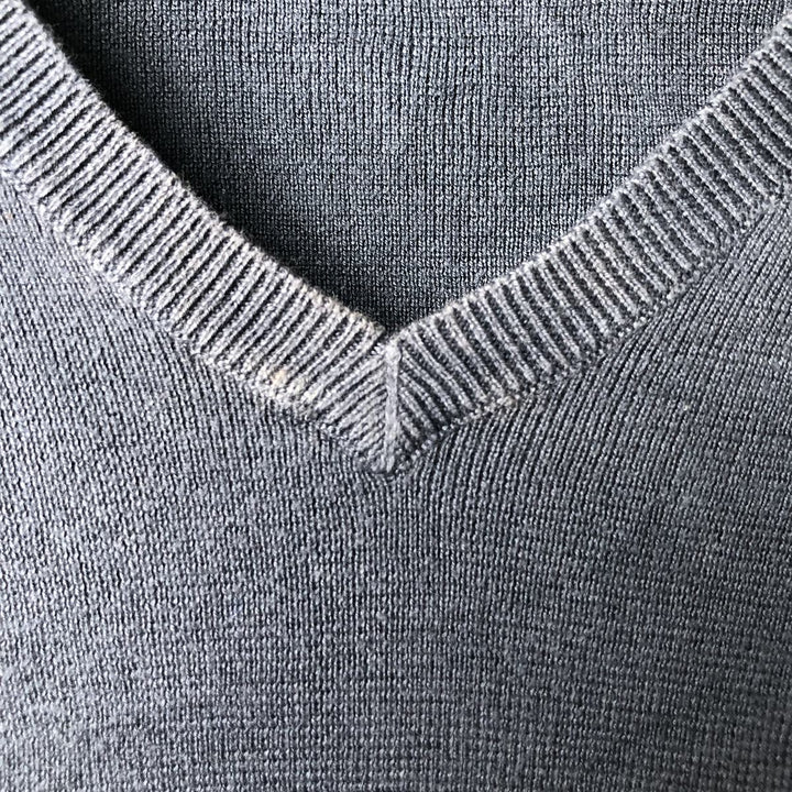 Ralph Lauren POLO by Ralph Lauren V-neck Pima cotton knit sweater, men's size L Pima Cotton navy blue type Vintage Second Hand