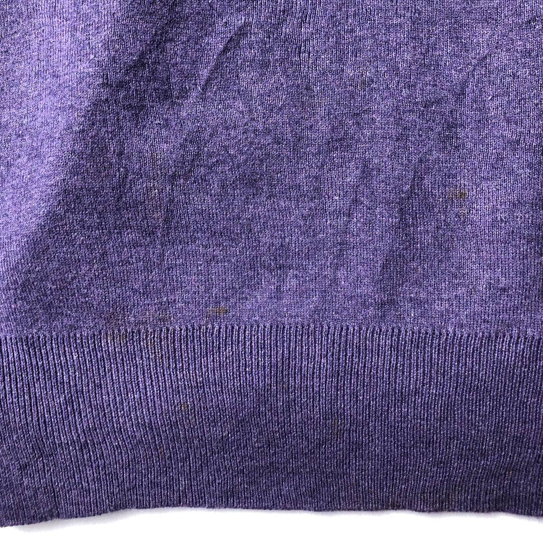 Ralph Lauren POLO by Ralph Lauren V-neck Pima cotton knit sweater, men's size M Pima Cotton purple type Vintage Second Hand