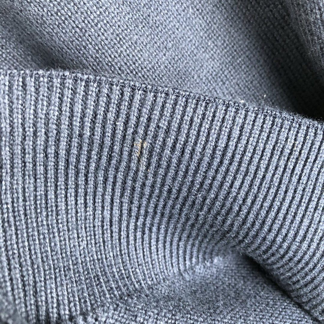 Lacoste V-neck cotton knit sweater, size 6 (equivalent to men's L). cotton navy blue type Vintage Second Hand
