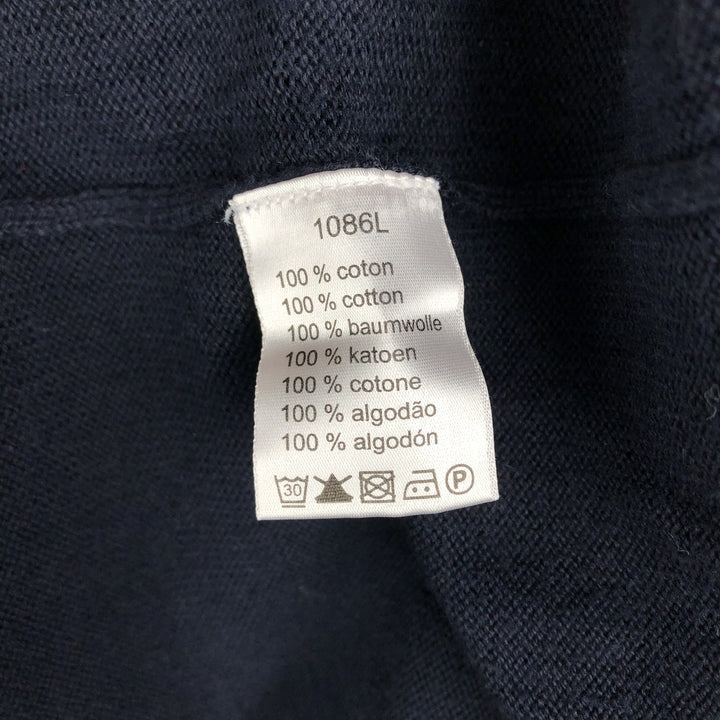 Lacoste V-neck cotton knit sweater, size 7 (equivalent to men's L). cotton navy blue type Vintage Second Hand