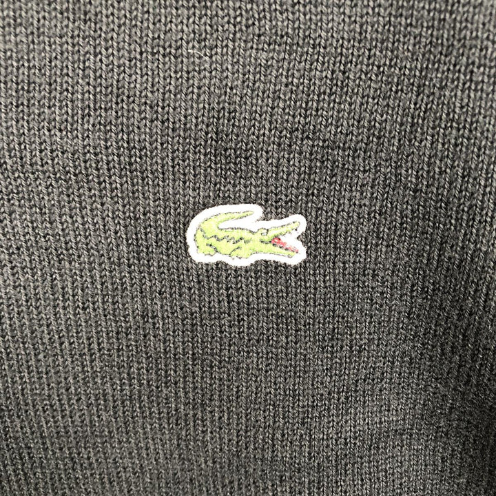 Lacoste V-neck cotton knit sweater, size 7 (equivalent to men's XL) cotton black type Vintage Second Hand