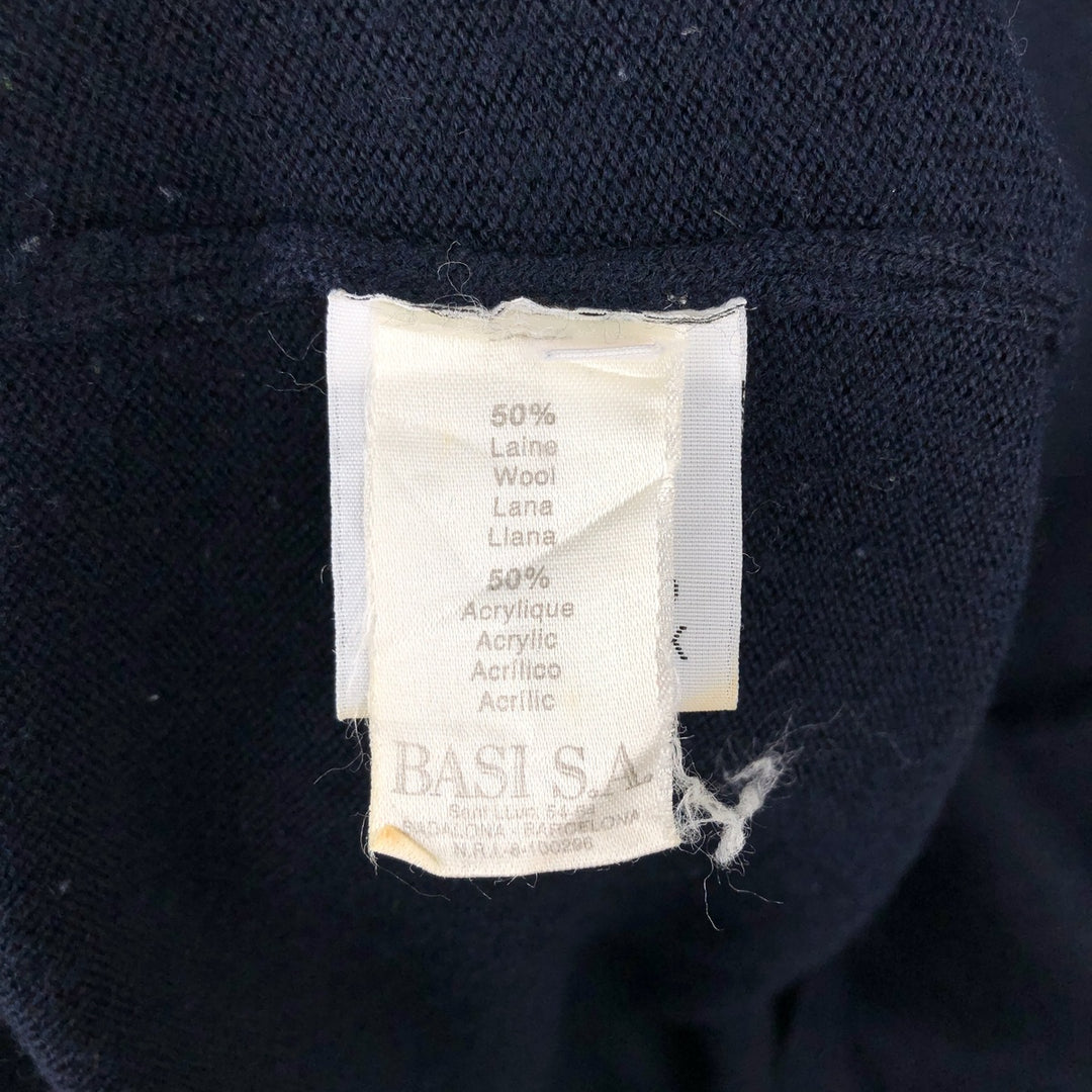 Lacoste V-neck acrylic and wool knit sweater, size 6, men's XL wool navy blue type Vintage Second Hand