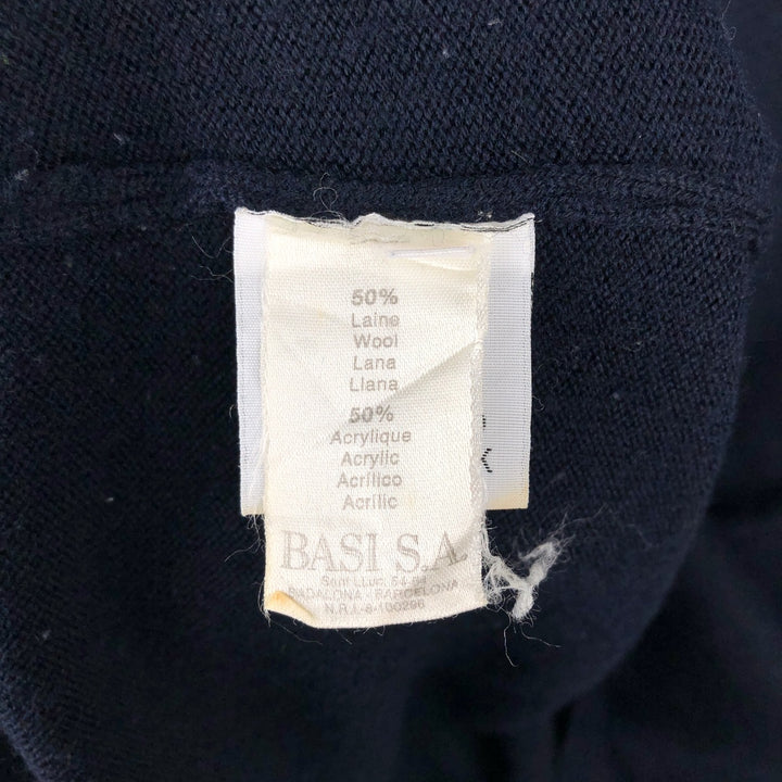 Lacoste V-neck acrylic and wool knit sweater, size 6, men's XL wool navy blue type Vintage Second Hand
