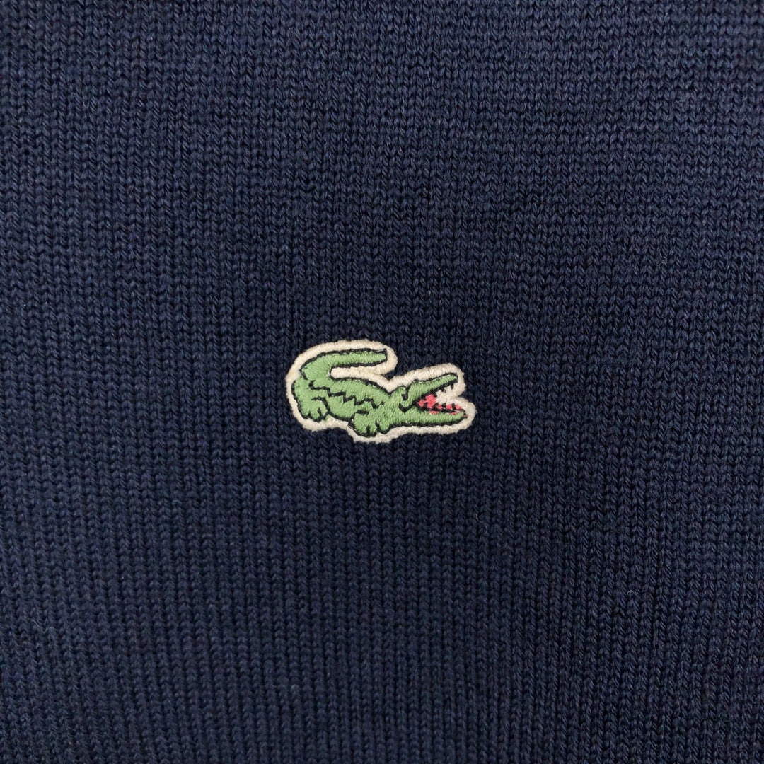 Lacoste V-neck acrylic and wool knit sweater, size 6, men's XL wool navy blue type Vintage Second Hand