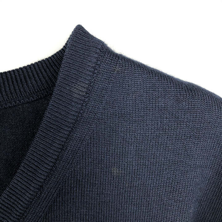 Lacoste V-neck acrylic and wool knit sweater, size 6, men's XL wool navy blue type Vintage Second Hand