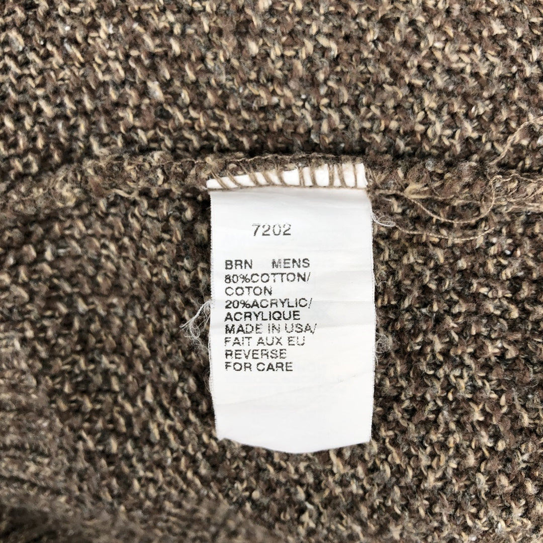 2000'S Woolrich Cable Knit Cotton Sweater, Made in USA, Men's Size XL (approx.) cotton brown type Vintage Second Hand