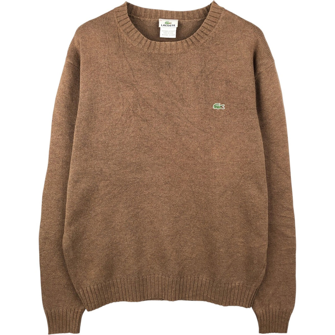 Lacoste Cotton Knit Sweater, Size 5, Men's Size L cotton brown type Vintage Second Hand