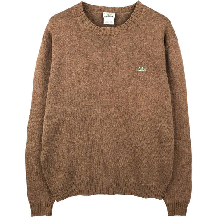 Lacoste Cotton Knit Sweater, Size 5, Men's Size L cotton brown type Vintage Second Hand