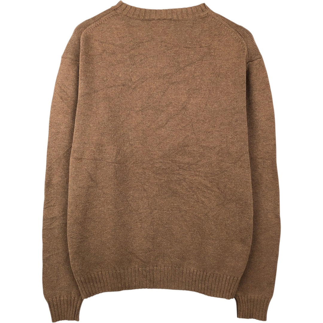Lacoste Cotton Knit Sweater, Size 5, Men's Size L cotton brown type Vintage Second Hand