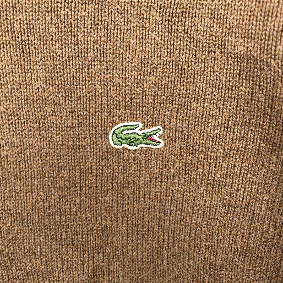 Lacoste Cotton Knit Sweater, Size 5, Men's Size L cotton brown type Vintage Second Hand