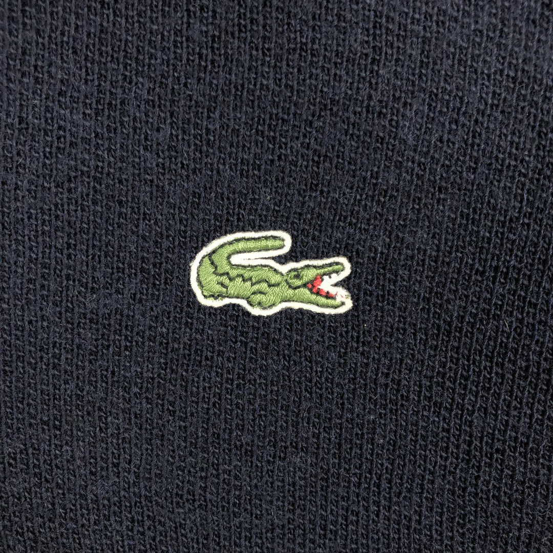 Lacoste V-neck wool and acrylic knit sweater, size 4, men's size M wool navy blue type Vintage Second Hand
