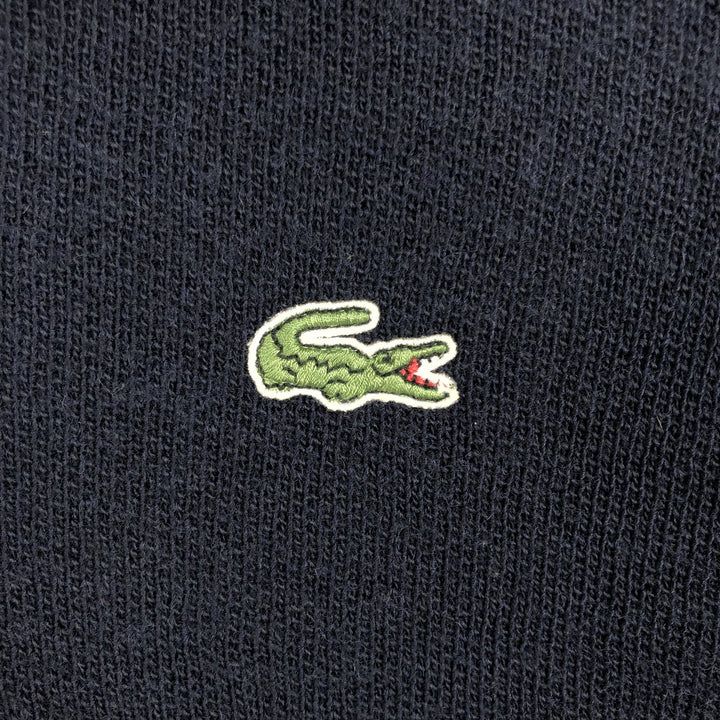 Lacoste V-neck wool and acrylic knit sweater, size 4, men's size M wool navy blue type Vintage Second Hand