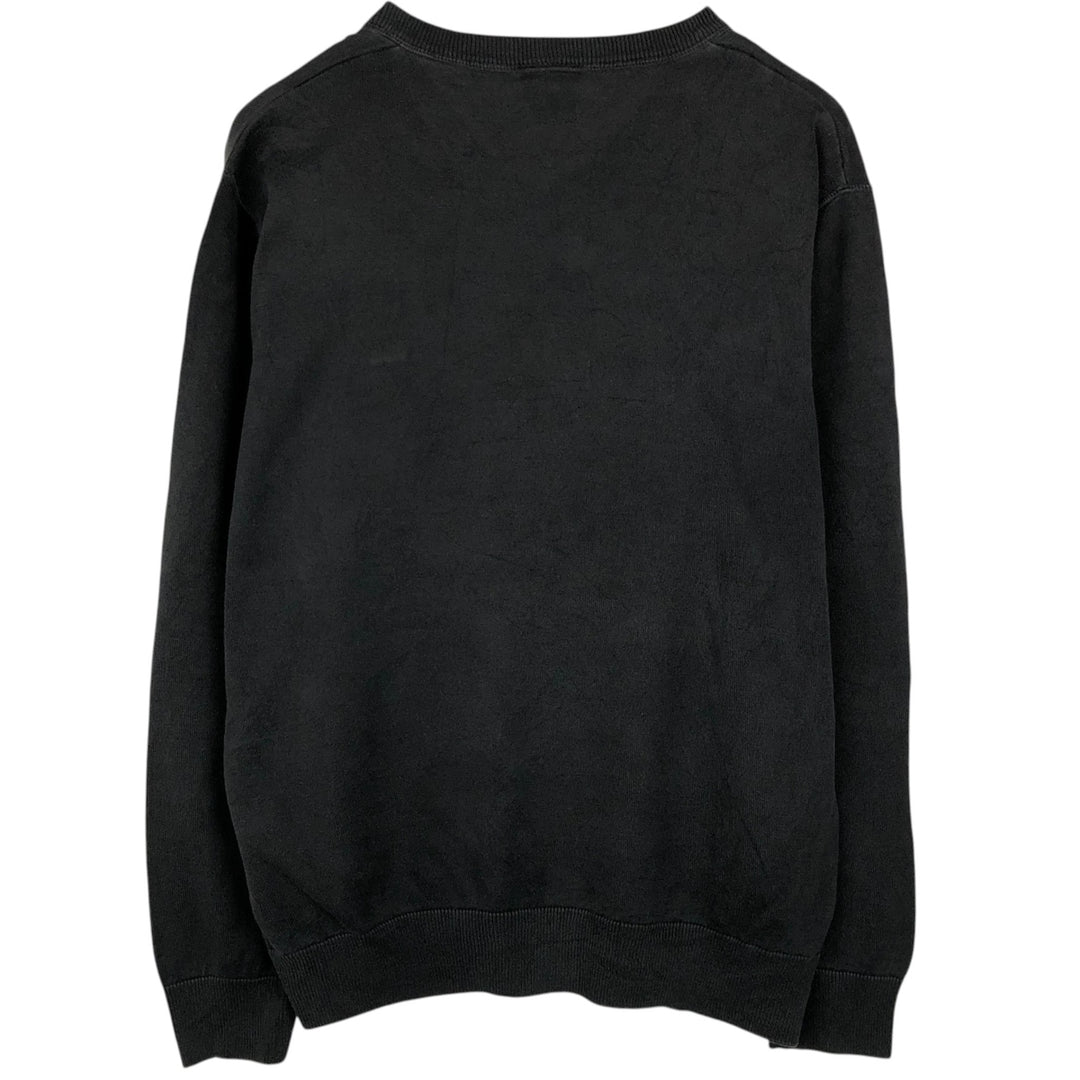 Lacoste V-neck cotton knit sweater, French design, size 6 (equivalent to men's XL) cotton black type Vintage Second Hand