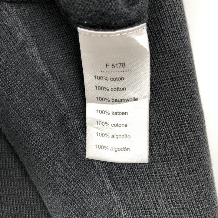 Lacoste V-neck cotton knit sweater, French design, size 6 (equivalent to men's XL) cotton black type Vintage Second Hand
