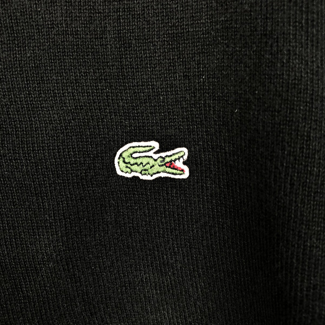 Lacoste V-neck cotton knit sweater, French design, size 6 (equivalent to men's XL) cotton black type Vintage Second Hand