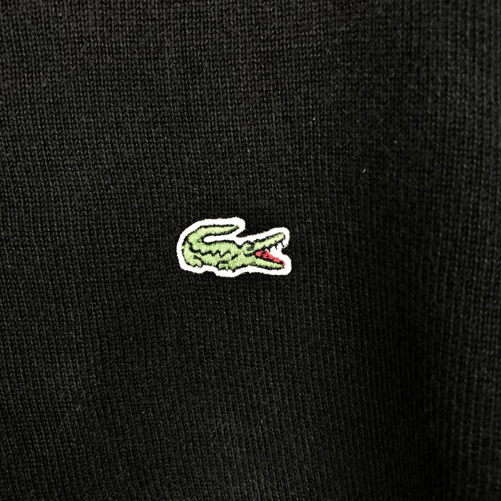 Lacoste V-neck cotton knit sweater, French design, size 6 (equivalent to men's XL) cotton black type Vintage Second Hand