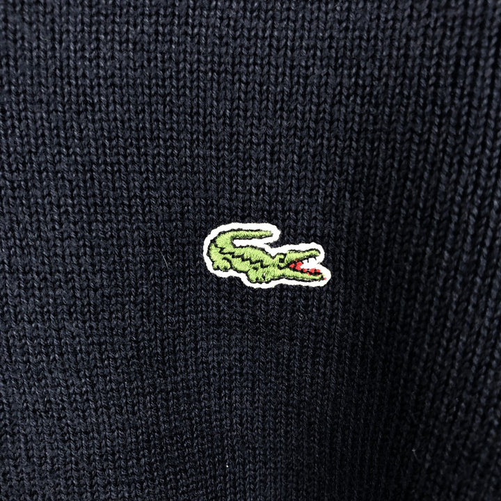 Lacoste V-neck cotton x acrylic knit sweater, size 7 (equivalent to men's XXL) acrylic navy blue type Vintage Second Hand