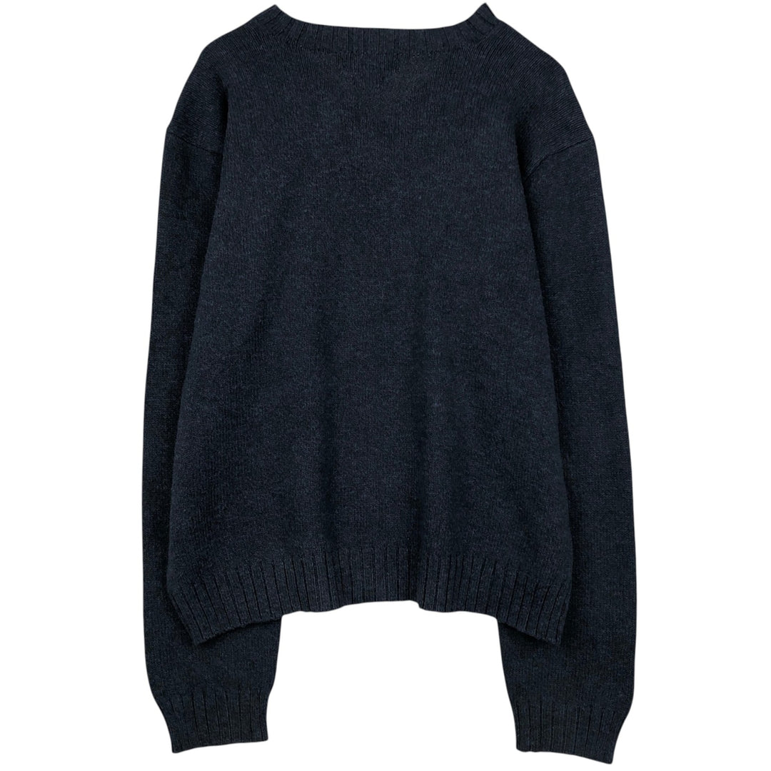 Ralph Lauren POLO by Ralph Lauren V-neck cotton knit sweater, men's XL size cotton navy blue type Vintage Second Hand
