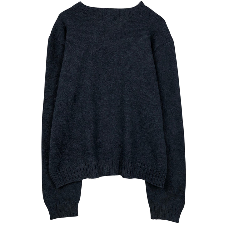 Ralph Lauren POLO by Ralph Lauren V-neck cotton knit sweater, men's XL size cotton navy blue type Vintage Second Hand